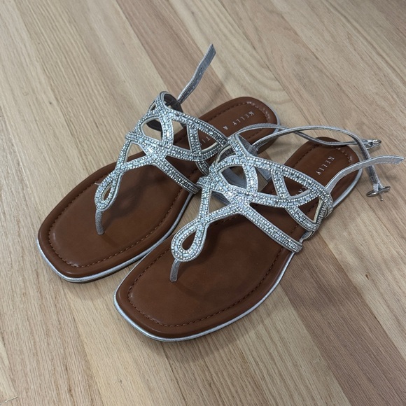 Kelly & Katie Shoes - Kelly & Katie Silver and Brown Strappy Sandals